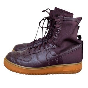Nike SF AF1 Air Force 1 Shoes Tall Sneaker Boots in Deep Burgundy 12